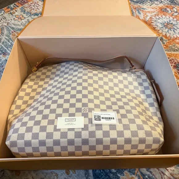 Louis Vuitton Graceful Mm hobo blue and white used once. Designer luxury - Picture 2 of 9